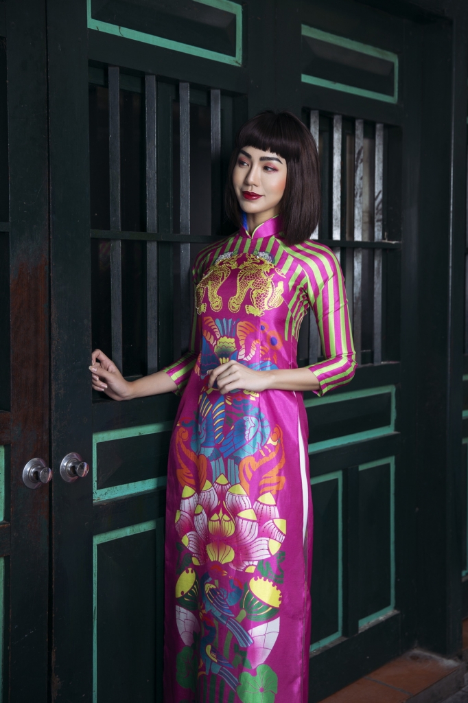 a hoang golf queen nguyen hai anh duyen dang voi bst ao dai sac nghe viet