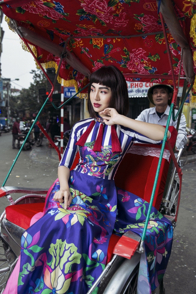 a hoang golf queen nguyen hai anh duyen dang voi bst ao dai sac nghe viet