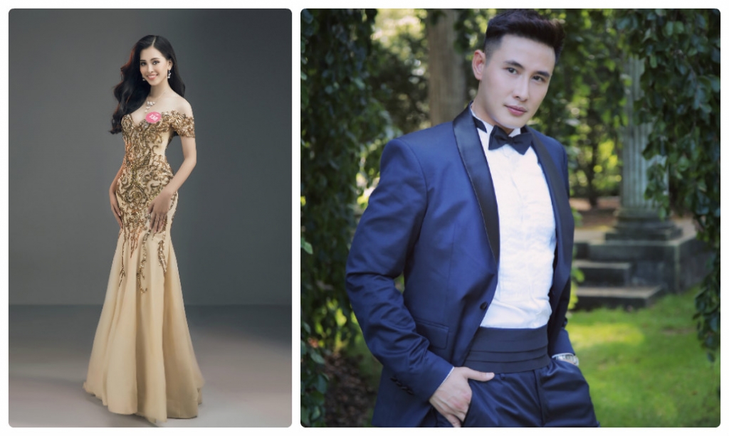 su trung hop dang kinh ngac giua hoa hau tran tieu vy va nam vuong hung justyle